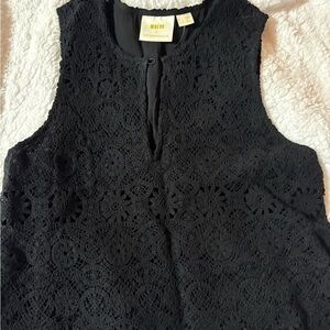 Maeve Elegant Black Crochet Blouse